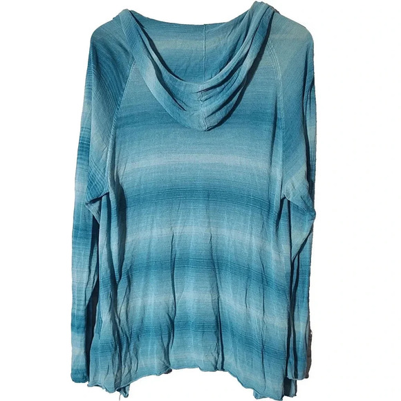 Soft Joie Open Front Cardigan Sweater Women's Size Small Blue Hooded Lightweight - Picture 2 of 5